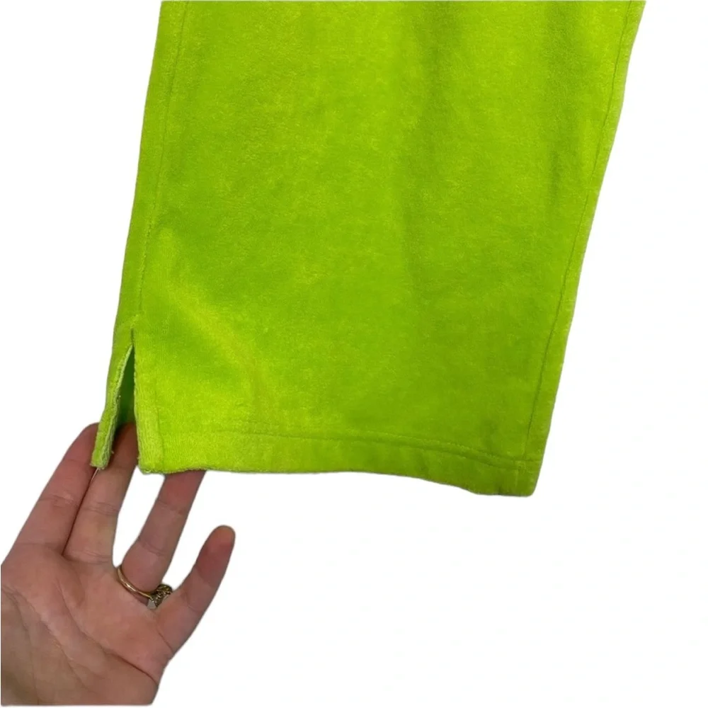 Lilly Pulitzer Terrycloth Cropped Pants Sz S Yellow/Green - Picture 4 of 8